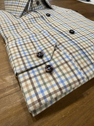 Hagen Sand & Blue Tattersall Men's Shirt