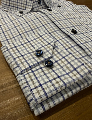 Hahen Navy/Brown Tattersall Shirt