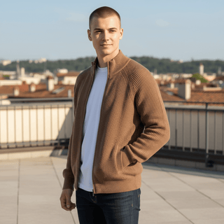 Hagen Highlands Cardigan W/Suede Trim