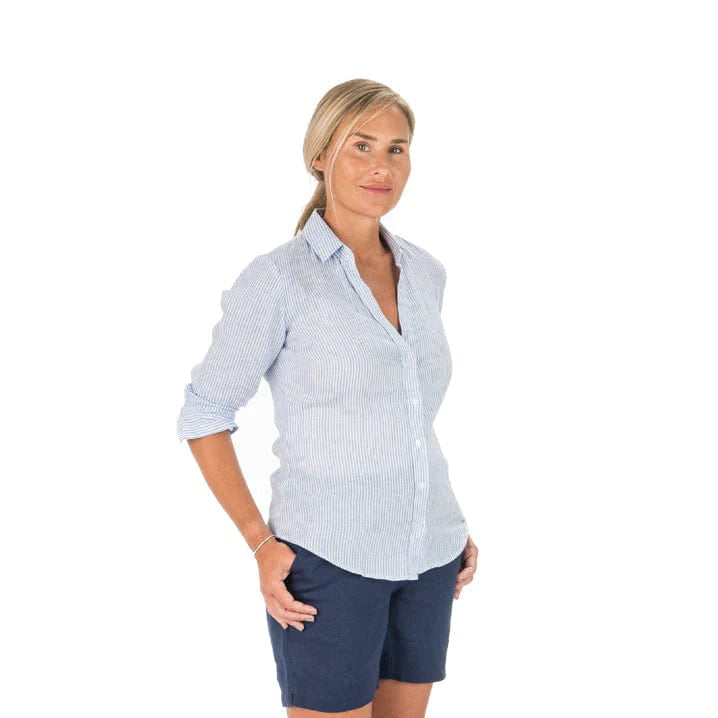 HiHo Women's Shirts & Tops Blue Stripe / XS HiHo Twig Linen Shirt