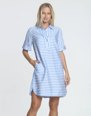 Hinson Wu Aileen Short Sleeve Stripe/Gingham Dress