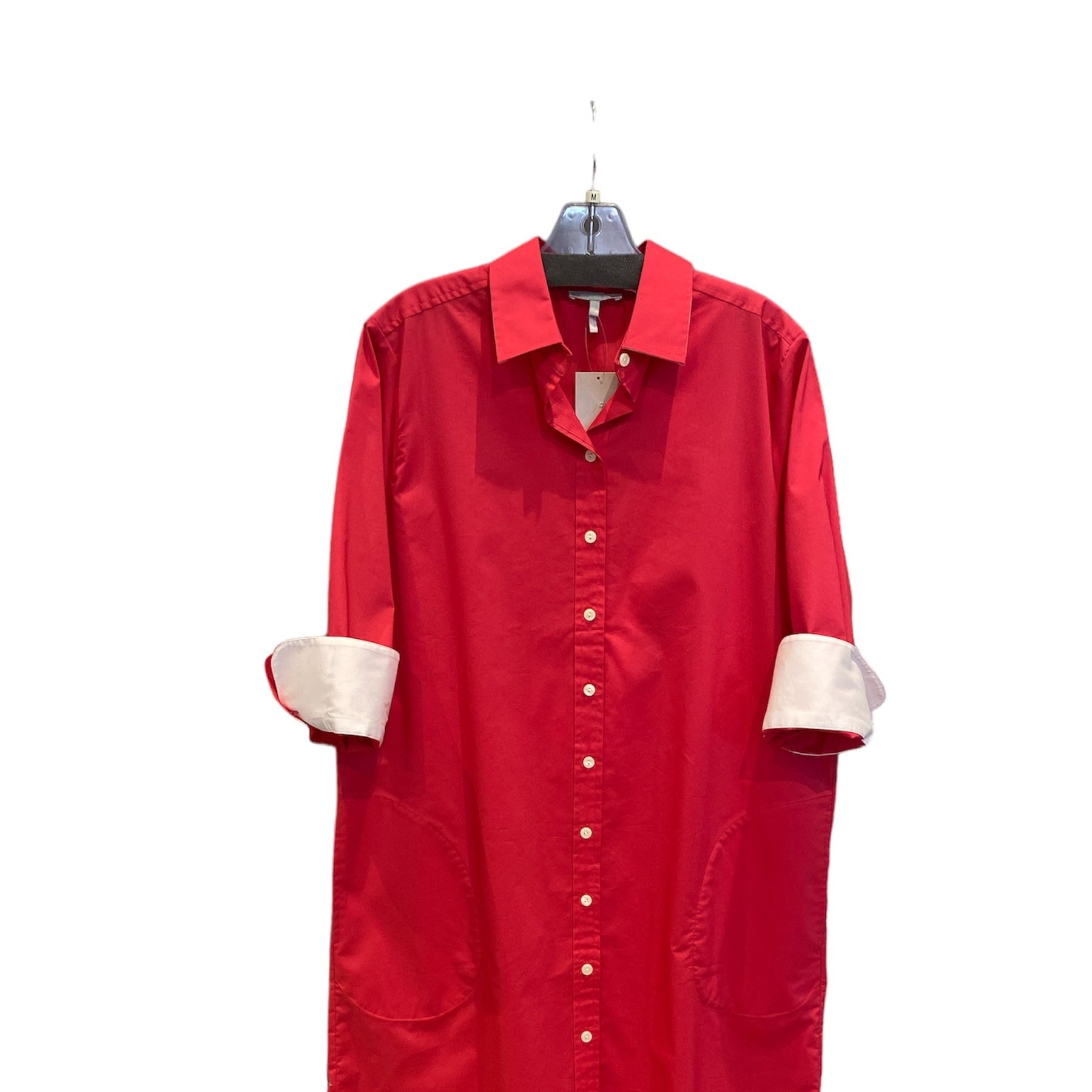 Hinson Wu Women's Dresses Bright Pink / Extra Small Kathleen Dress 3/4 Sleeve Stretch Cotton Poplin