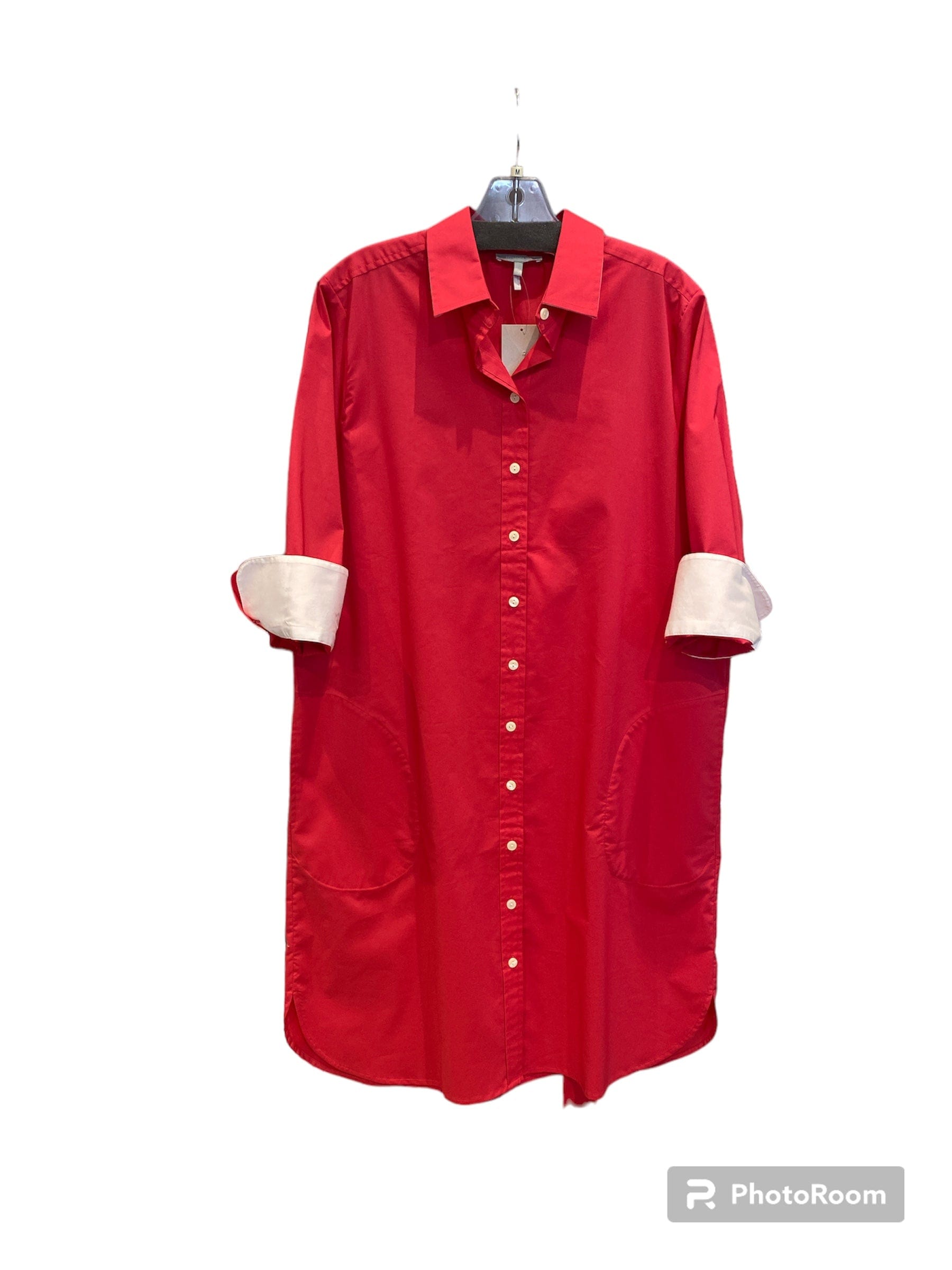 Hinson Wu Women's Dresses Bright Pink / Extra Small Kathleen Dress 3/4 Sleeve Stretch Cotton Poplin