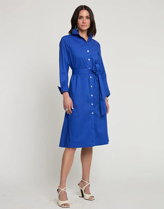 Hinson Wu Women's Dresses Cobalt Blue / XS Hinson Wu Tamron Long Sleeve Cotton Dress Cobalt Blue