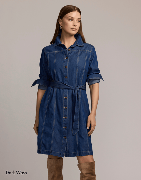 Sabrina Long Sleeve Denim Dress Dark Wash / L Sabrina Long Sleeve Denim Dress Dark Wash / L