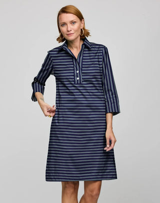 Hinson Wu Charlotte 3/4 Sleeve Classic Stripe Dress