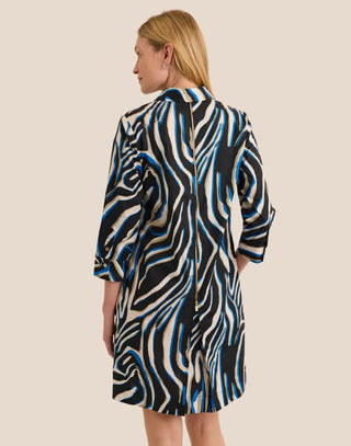 Hinson Wu Alessa 3/4 Sleeve Abstract Zebra Dress