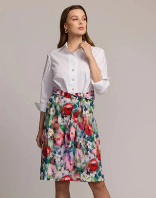 Hinson Wu Charlotte 3/4 Sleeve Watercolor Garden Combo Dress - Planters Exchange