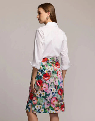 Hinson Wu Charlotte 3/4 Sleeve Watercolor Garden Combo Dress - Planters Exchange