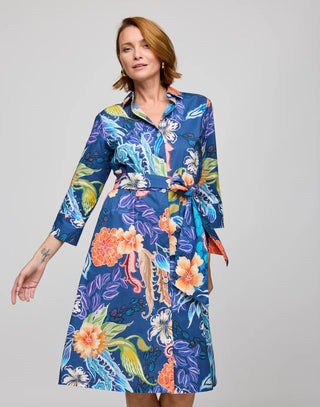 Hinson Wu Women's Dresses Hinson Wu Tamron 3/4 Sleeve Oasis Print Dress