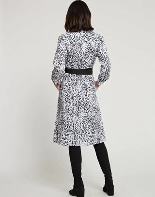 Hinson Wu Women's Dresses Hinson Wu Tamron Long Sleeve Dress Snow Leopard Sateen