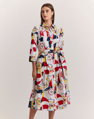 Robin 3/4 Sleeve Nautical Print Dress Nautical / S Robin 3/4 Sleeve Nautical Print Dress Nautical / S