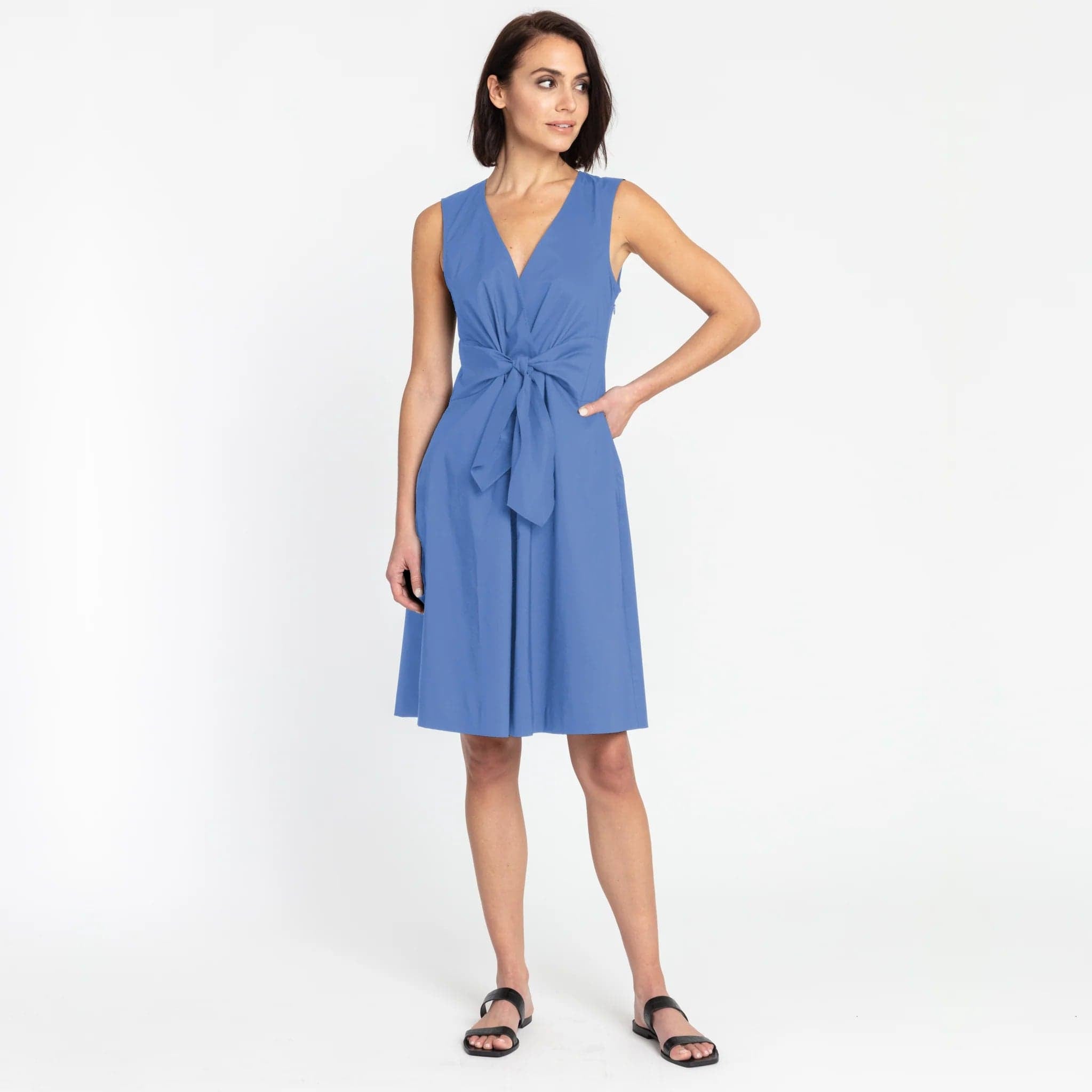 Hinson Wu Women's Dresses Sky Blue / Extra Small Ellen Sleeveless Tie Front Dress