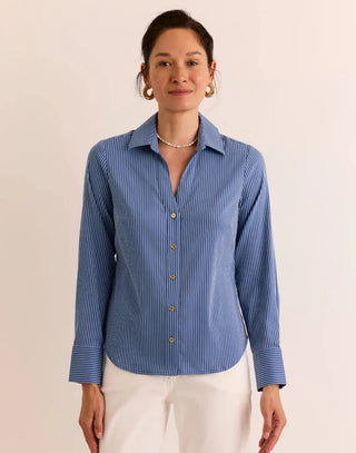 Hinson Wu Lindsey Long Sleeve Ribbon Stripe Shirt