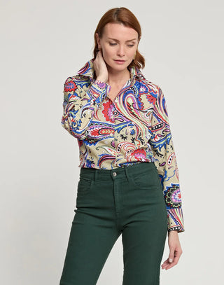 Hinson Wu Women's Shirts & Tops Champagne Multi / 4 Hinson Wu Diane Long Sleeve Bohemia Paisley Print Shirt