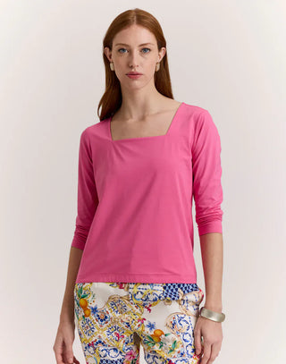 Hinson Wu Tammy 3/4 Sleeve Square Neck Shirt