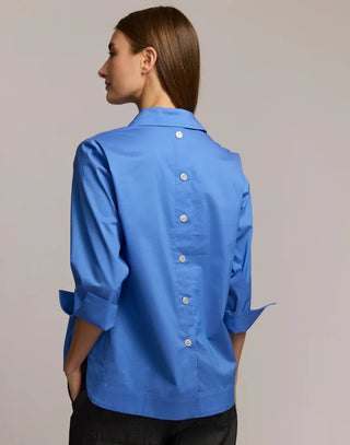Hinson Wu Aileen 3/4 Sleeve Button Back Top Spring Colors