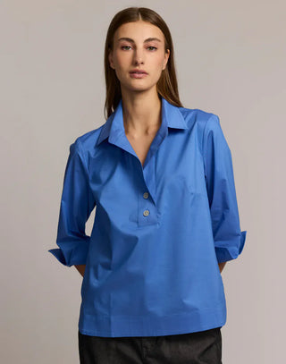 Hinson Wu Aileen 3/4 Sleeve Button Back Top Spring Colors
