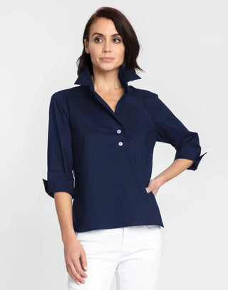 Hinson Wu Women's Shirts & Tops Navy / XS Hinson Wu Aileen 3/4 Sleeve Shirt