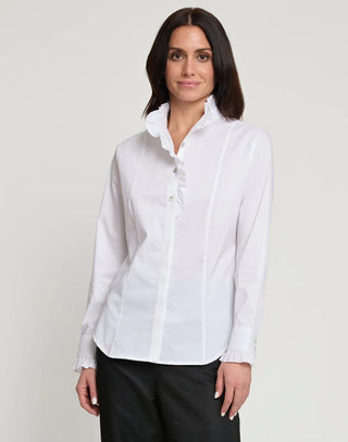 Hinson Wu Women's Shirts & Tops Hinson Wu Athena Long Sleeve Ruffle Neck Shirt