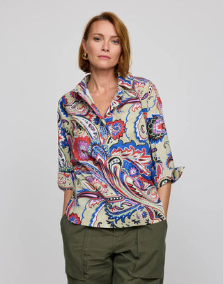 Hinson Wu Women's Shirts & Tops Hinson Wu Charlotte 3/4 Sleeve Bohemia Paisley Print Top