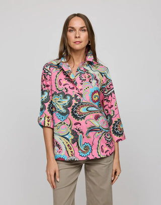 Hinson Wu Women's Shirts & Tops Hinson Wu Charlotte 3/4 Sleeve Bohemia Paisley Print Top