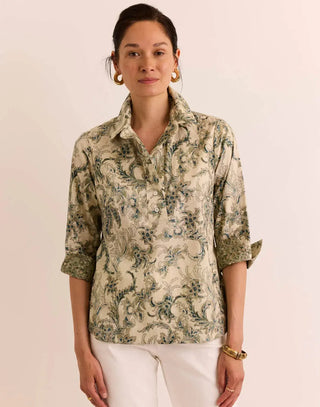 Hinson Wu Charlotte 3/4 Sleeve Fresco Print Top