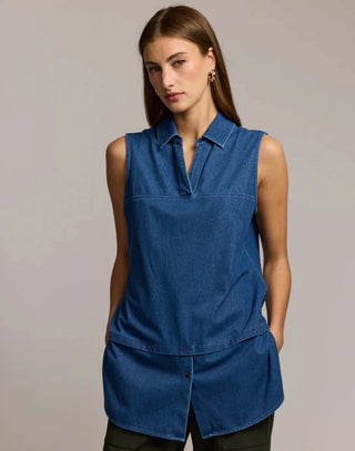 Hinson Wu Lea Sleeveless Foundation Layering Tank Denim - Planters Exchange