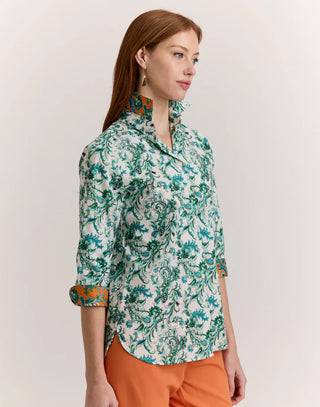Hinson Wu Margot 3/4 Sleeve Venetian Print Shirt
