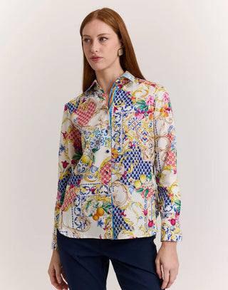 Hinson Wu Margot Long Sleeve Amalfi Print Shirt
