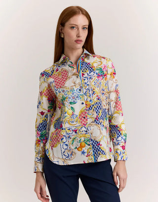 Hinson Wu Margot Long Sleeve Amalfi Print Shirt
