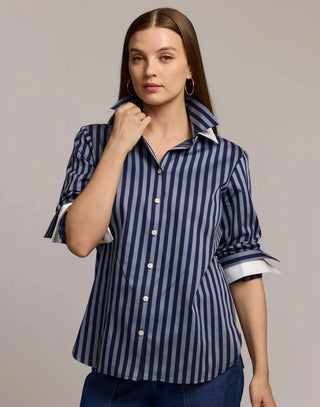 Hinson Wu Margot Long Sleeve Stripe Shirt - Planters Exchange