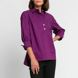 Hinson Wu Women's Shirts & Tops Hinson Wu Morgan 3/4 Ruched Sleeve Shirt