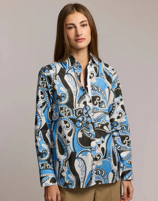 Hinson Wu Reese Long Sleeve Shirt Dancing Paisley - Planters Exchange