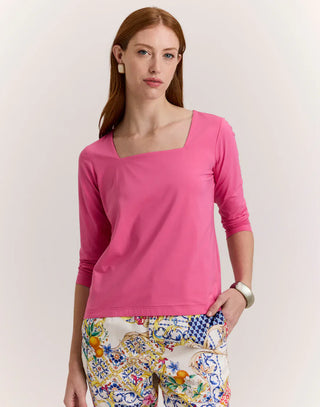 Hinson Wu Tammy 3/4 Sleeve Square Neck Shirt