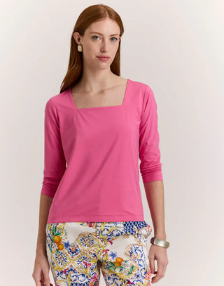 Hinson Wu Tammy 3/4 Sleeve Square Neck Shirt
