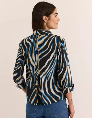 Hinson Wu Xena 3/4 Sleeve Abstract Zebra