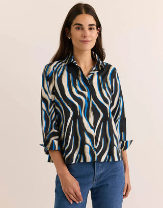 Hinson Wu Xena 3/4 Sleeve Abstract Zebra