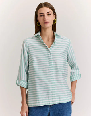 Hinson Wu Xena Gingham 3/4 Sleeve Top
