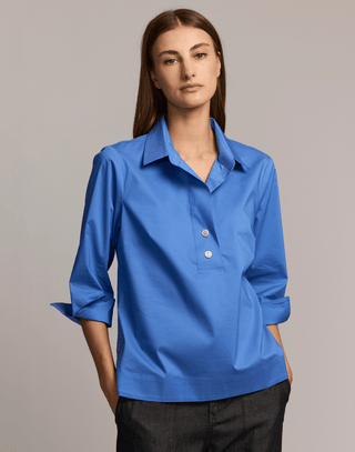 Hinson Wu Aileen 3/4 Sleeve Button Back Top Spring Colors