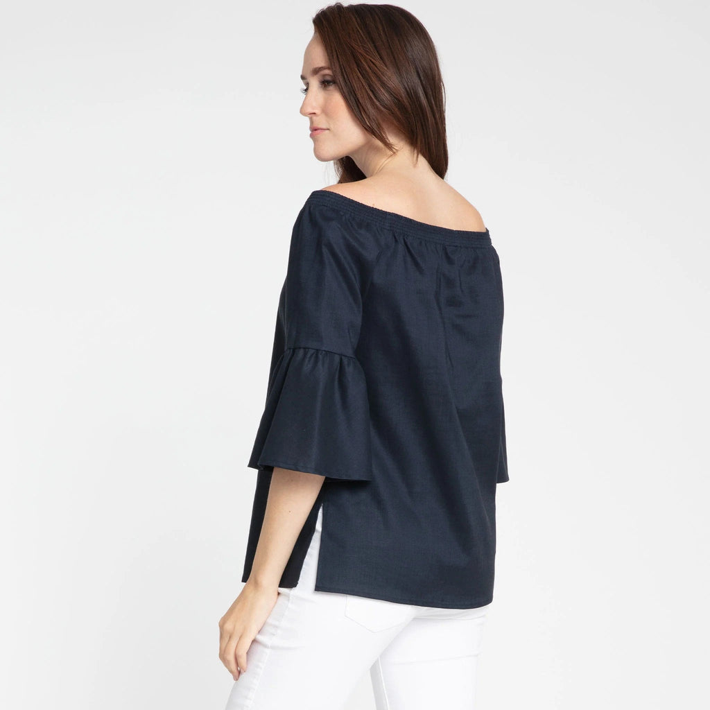 Hinson Wu Women's Shirts & Tops Lena Off Shoulder 3/4 Sleeve Luxe Linen Top