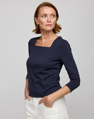Hinson Wu Tammy 3/4 Sleeve Square Neck Shirt