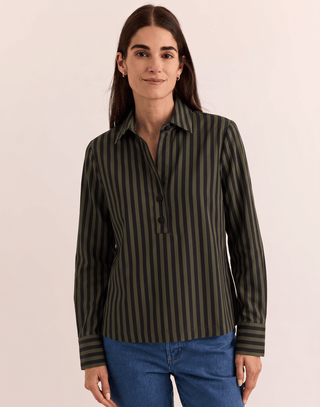 Hinson Wu Flora Long Sleeve Stripe Top Hinson Wu