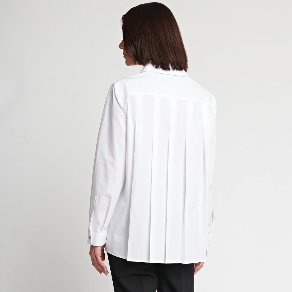Hinson Wu Women's Shirts & Tops Sara Long Sleeve Pleated Back Cotton Shirt