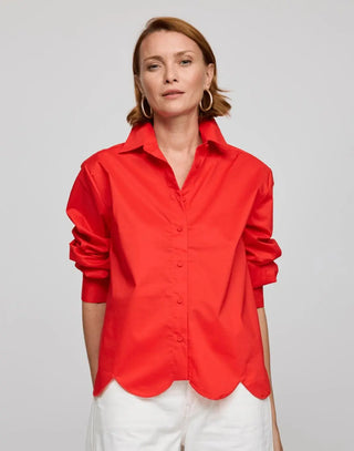 Hinson Wu Women's Shirts & Tops Scarlet / XS Hinson Wu Blaire Long Sleeve Shirt
