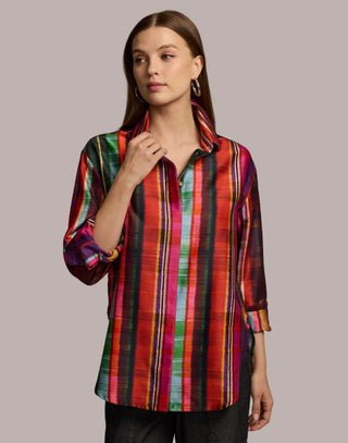 Hinson Wu Halsey Long Sleeve Textured Stripes