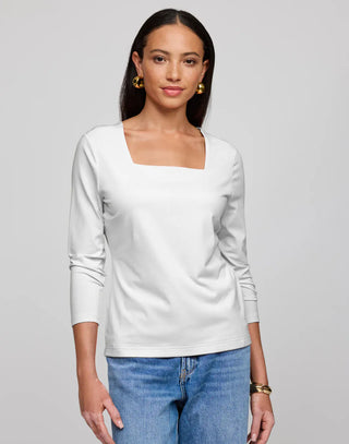 Hinson Wu Tammy 3/4 Sleeve Square Neck Shirt