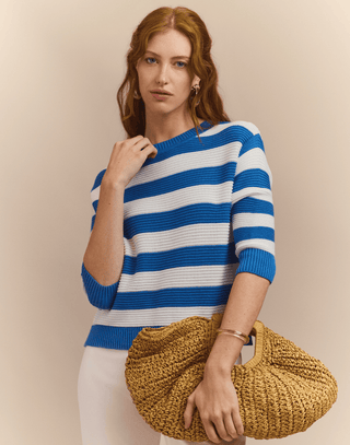 Hinson Wu Ciara 3/4 Sleeve Stripe Sweater