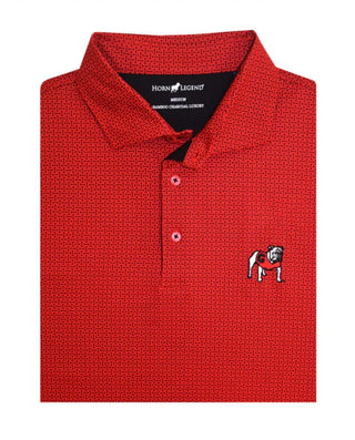 Georgia Standing Bulldog Football Laces Polo