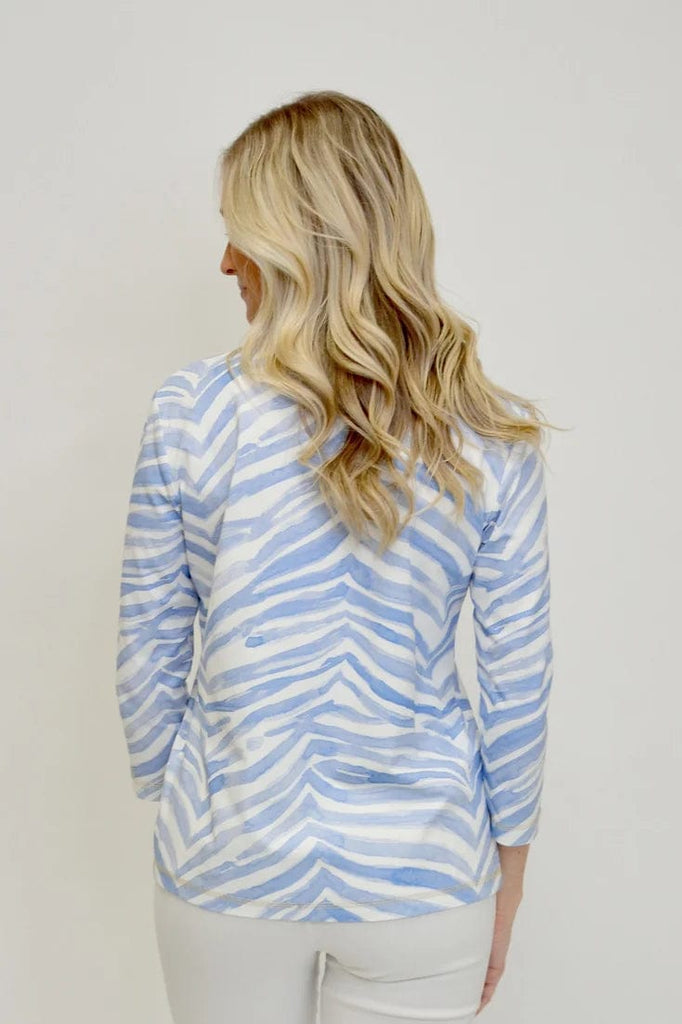 ILinen Women's Shirts & Tops 3/4 Sleeve Zebra Shirt